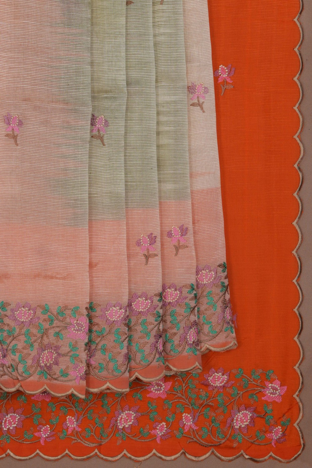 Image of Mangalgiri Embroidery Saree